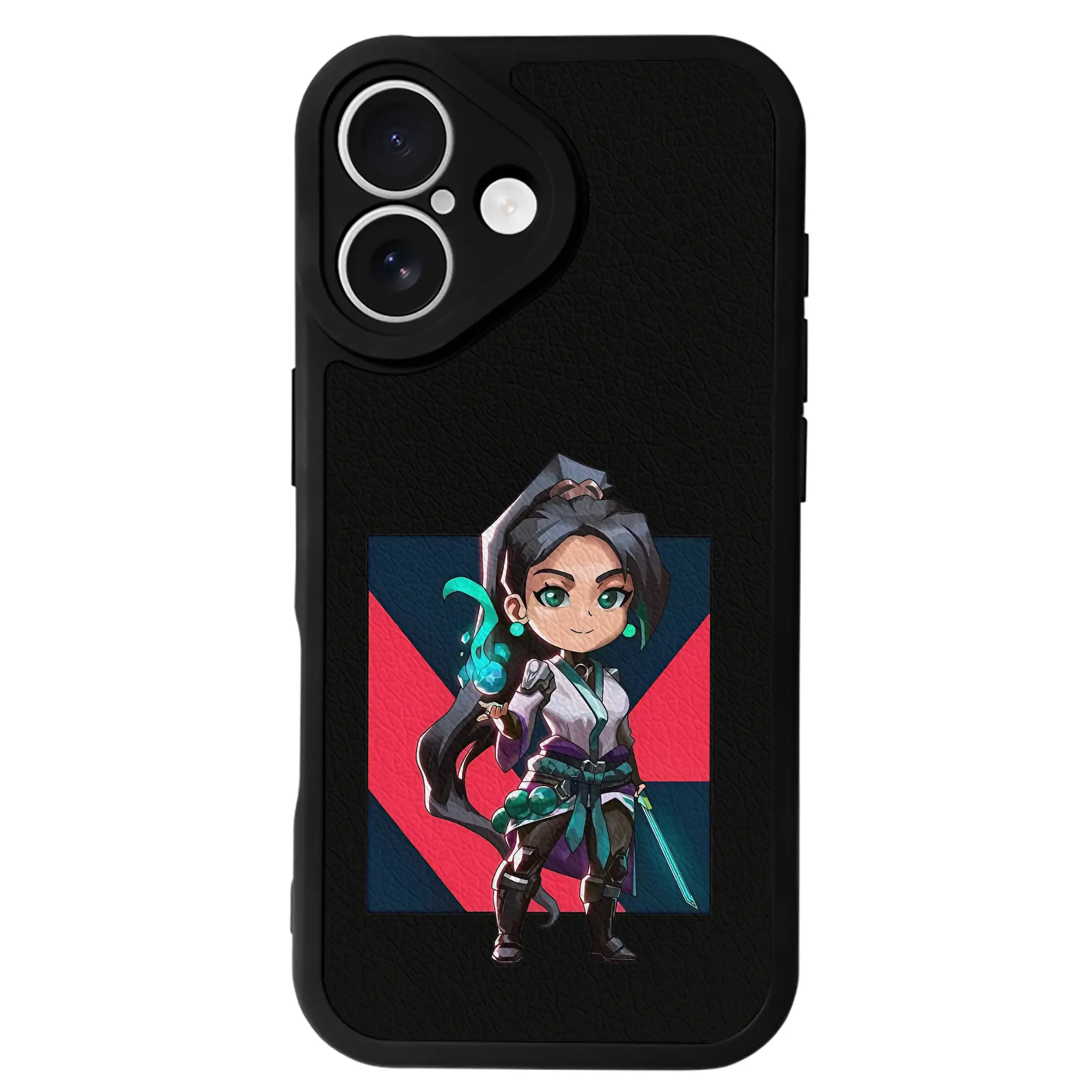 VALORANT グッズ,セージ - IPhone 16シリーズ対応 ・ シリコンスマホケース ・ レザー調 ・ 高精度フィット ・ 耐衝撃 ・ ワイヤレス充電対応 ・ 精密カット